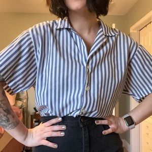 Vintage retro striped button down shirt.